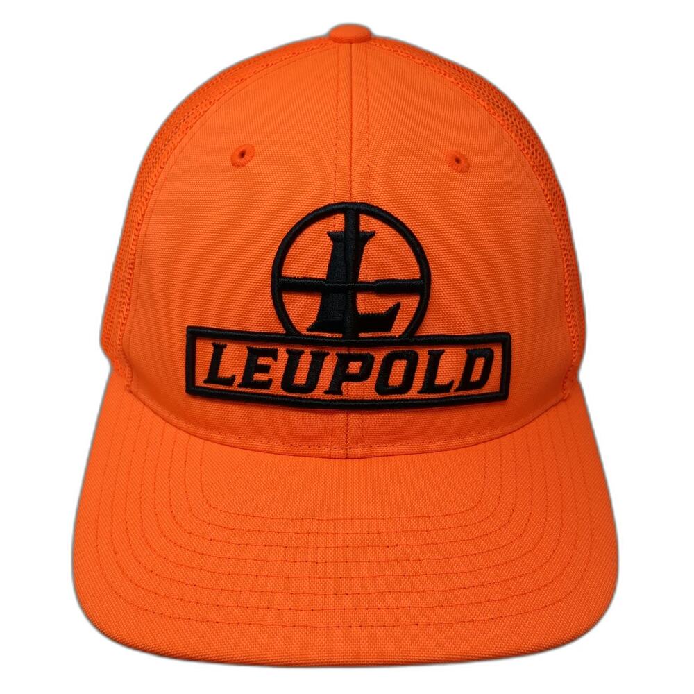 Leupold Trucker Hat Orange One Size Snapback Mesh High Visibility Hunting Cap